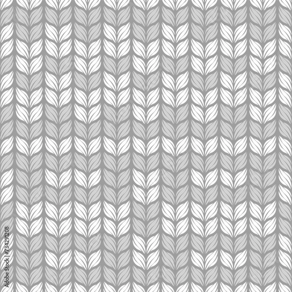 Fototapeta Vector seamless knitted pattern, cozy ornament. Design for fabric, textile, wallpaper, wrapping paper.
