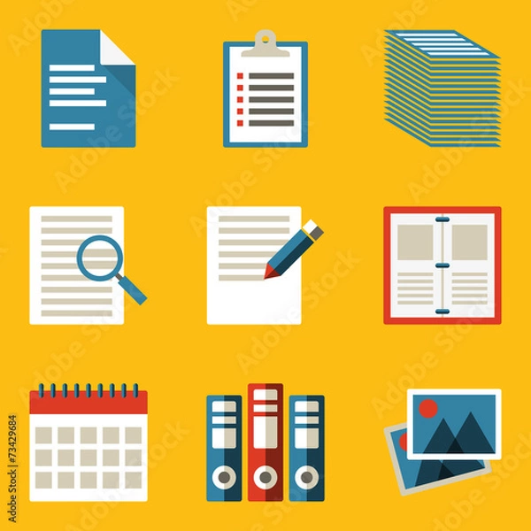 Obraz Flat icon set. Paper