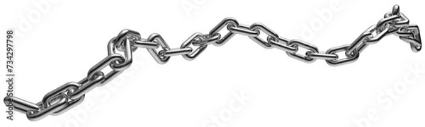 Obraz Silver chain isolated on a transparent background. 3D render.