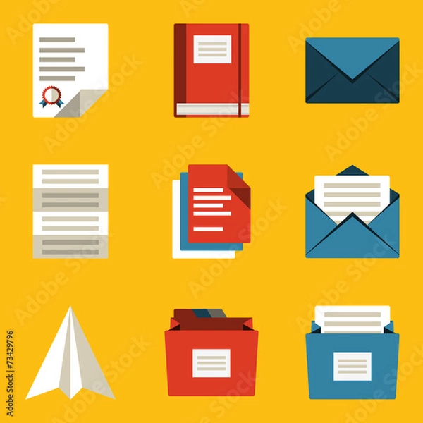 Obraz Flat icon set. Paper 2