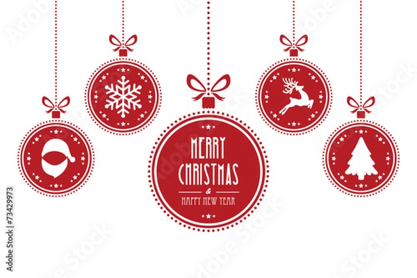 Obraz christmas ball red isolated background