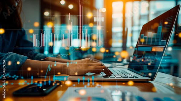 Obraz Data analysis of document ai artificial intelligence process with technology processor to planning business information data, tech, network corporate concept