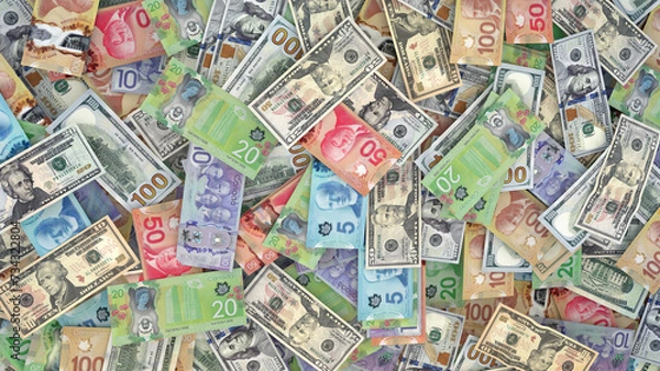 Obraz US Dollar Note  to  Canadian Dollar  Note