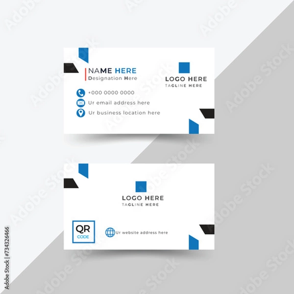 Fototapeta Unique visiting card. Business card use for personal and business. Modern concept business card design. business card template. Vector illustration design, Double sided business card .