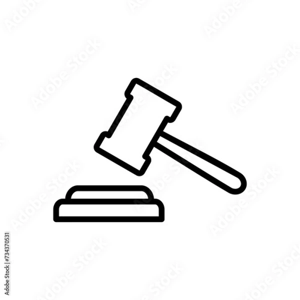 Obraz Gavel icon vector. judge gavel icon vector. law icon vector. auction hammer