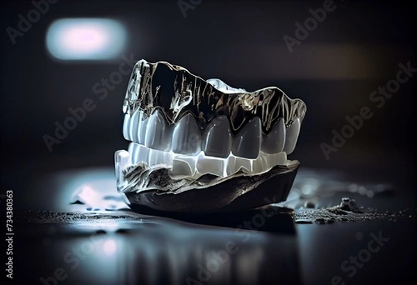 Obraz Whitening splints, whitening gel to apply. Generative AI