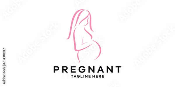 Fototapeta pregnancy logo design, minimalist logo design templates, symbol ideas.
