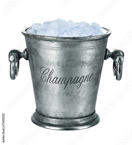 Obraz Champagne bucket, full with ice isolated on white background