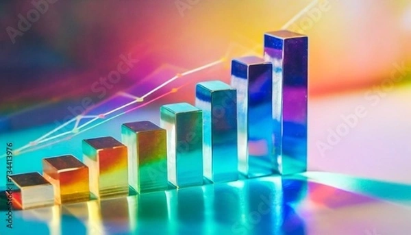 Obraz 上昇するグラフのイラスト