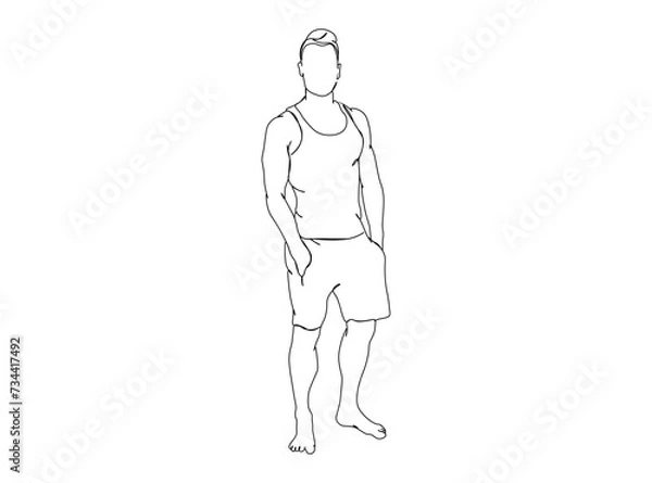 Obraz Man, Boy Dresses, Clothing Single Line Drawing Ai, EPS, SVG, PNG, JPG zip file
