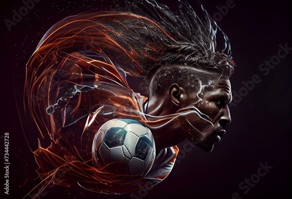 Obraz But de football sur fond transparent - rendu 3D. Generative AI