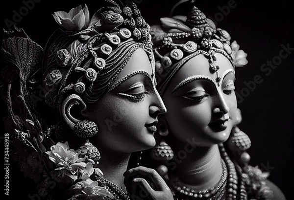 Obraz Radha Krishna Image High Quality. Generative AI