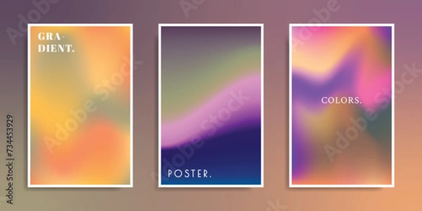 Fototapeta Abstract colorful fluid gradient mesh poster design. Modern blurred color blend banner. Liquid contemporary background template copy space.