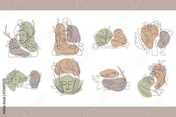 Fototapeta Spa One Line Illustration