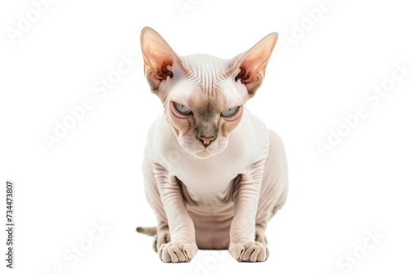 Fototapeta Grumpy cat, isolated on transparent background.