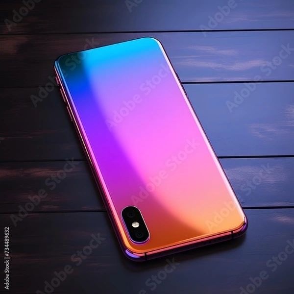 Fototapeta A sleek, modern smartphone with a captivating gradient of colors