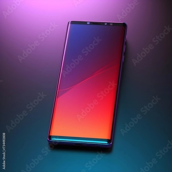 Fototapeta A sleek, modern smartphone with a captivating gradient of colors