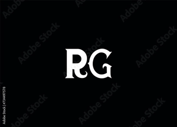 Fototapeta RG initial logo design and modern logo