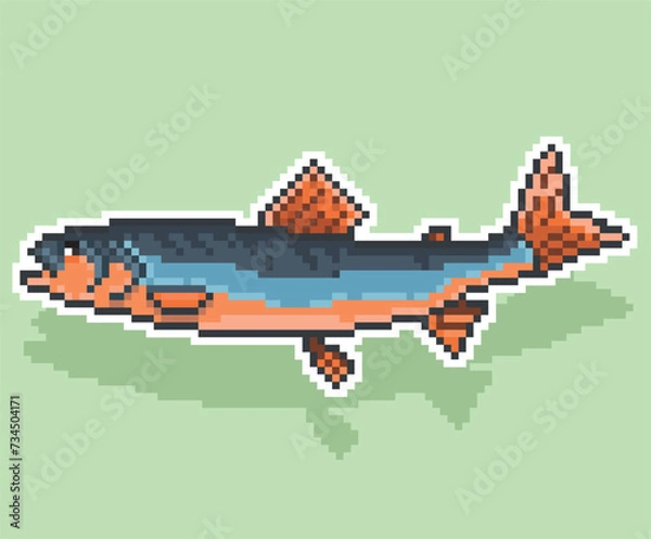 Obraz Fish Pixel art,Fish vector pixel,vector pixel art