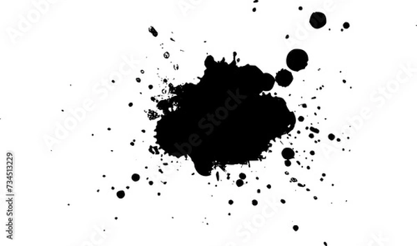 Fototapeta black ink painting splash splatter grunge graphic element