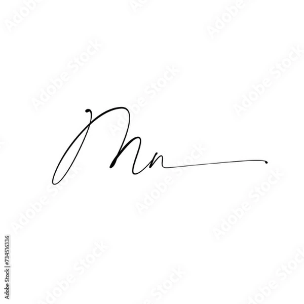 Obraz A hand-drawn signature logo design template	