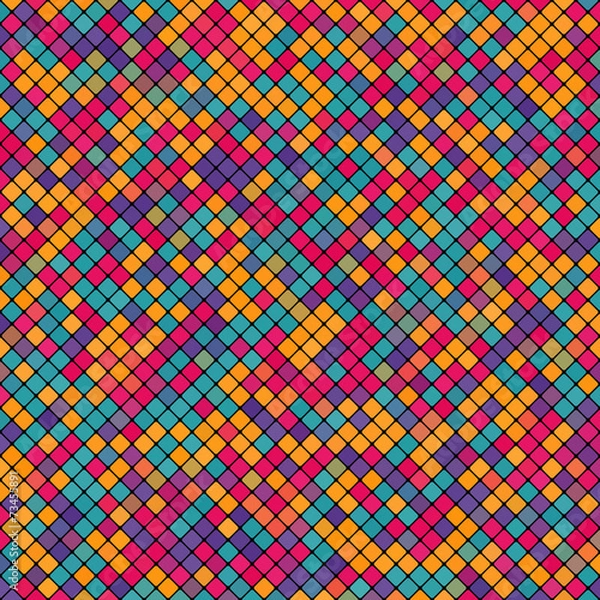 Fototapeta Abstract mosaic background of vibrant colorful decor squares