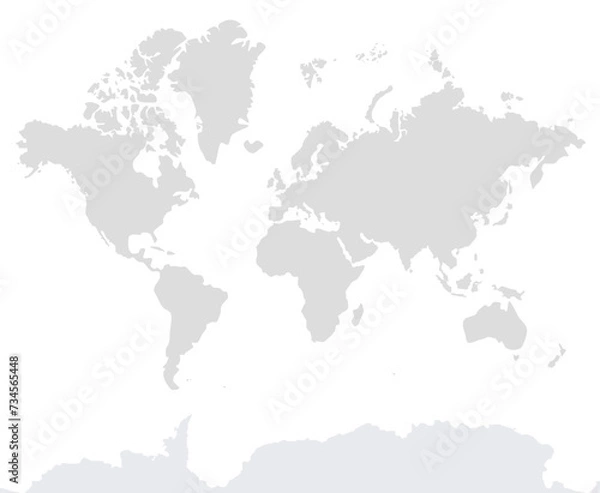 Obraz World map vector. Atlas vector. Gray color on white background. Vector illustration.