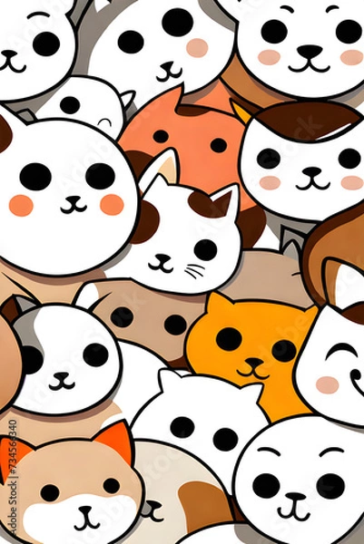 Fototapeta cute cats. Generative AI