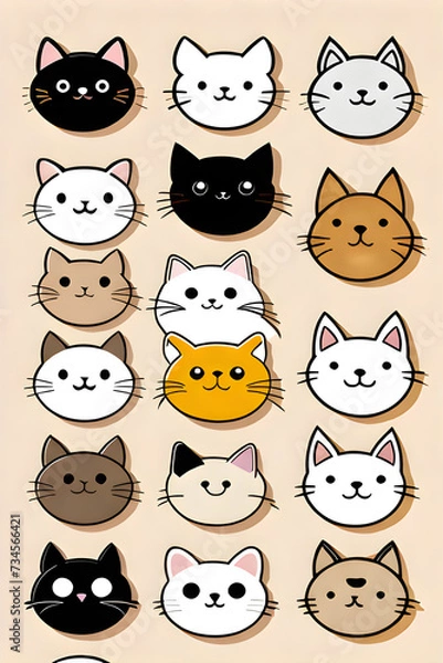 Fototapeta cute cats. Generative AI