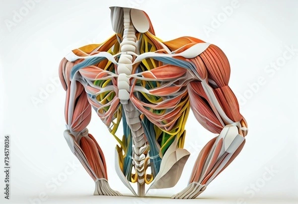 Fototapeta 3D Illustration Of Obturator Externus Muscles On White Background. Generative AI