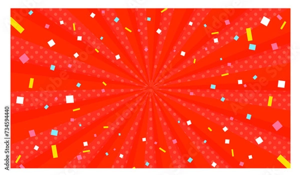 Obraz 紙吹雪が舞うサンバースト背景