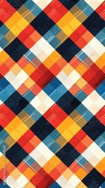 Fototapeta Gingham style colorful background. Vertical background 