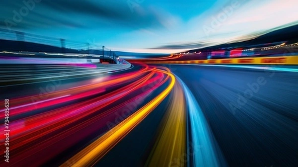 Fototapeta Empty Race Track Long Exposure