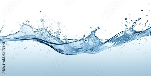 Fototapeta blue water splash on white background