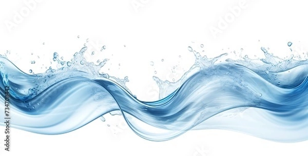 Obraz blue water splash on white background