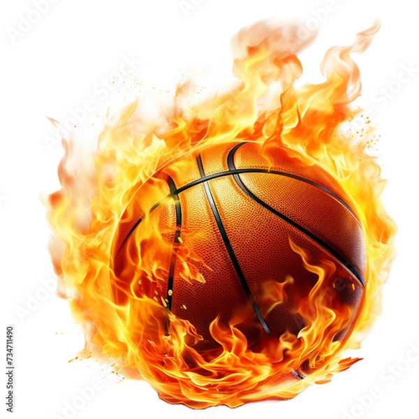 Obraz burning basketball ball