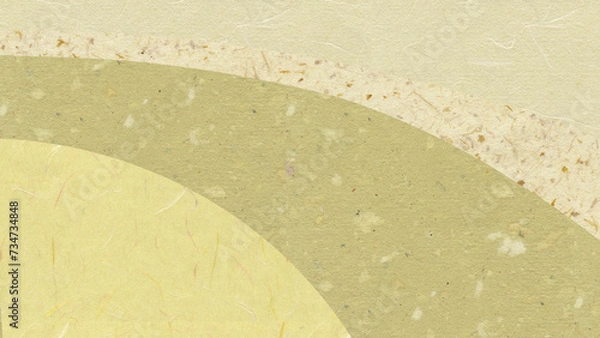 Fototapeta 淡い緑色と薄茶色の斑入り和紙組み合わせ　背景素材