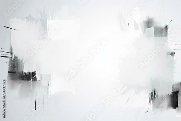 Obraz Simple white backdrop with strong strokes and shapes, room for text or artwork. Generative AI