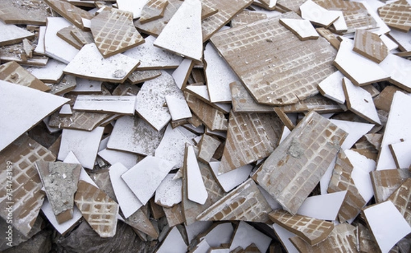 Obraz Debris of broken tiles