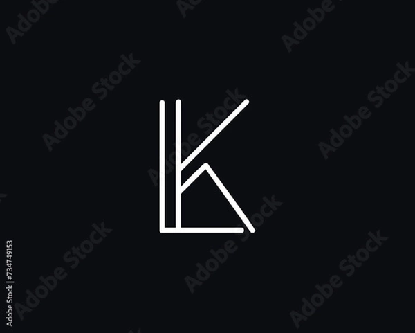 Fototapeta Creative and Minimalist Letter LK Logo Design | LK Monogram