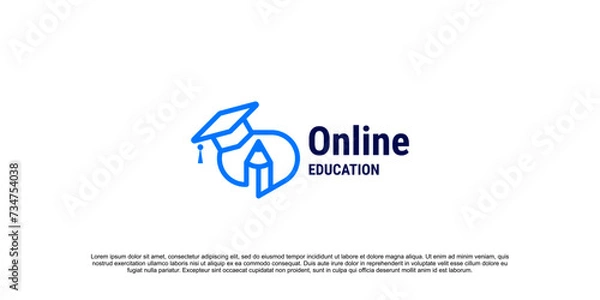 Obraz Online education logo design vector template