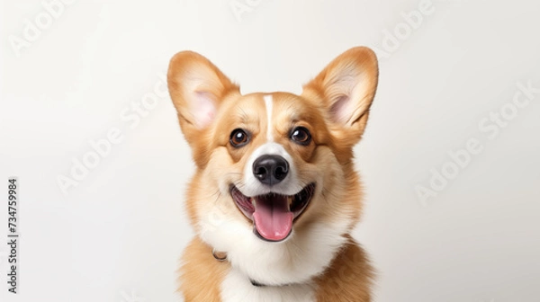 Fototapeta Portrait of a Corgi Dog. Generative AI.

