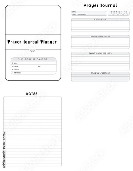 Obraz Editable Prayer Journal Planner Kdp Interior printable template Design.