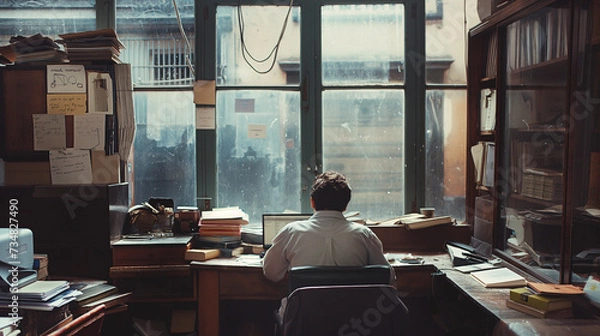 Obraz person working on laptop