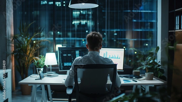 Obraz person working on laptop