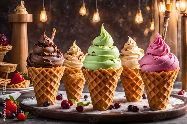 Obraz Some testy ice cream , with a beautiful background.