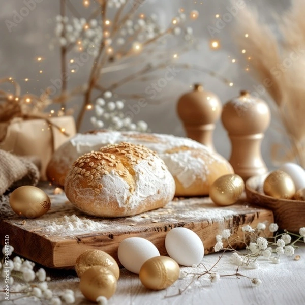 Fototapeta Beautiful minimalistic Easter background