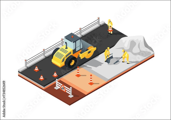 Obraz Isometric Roadworks