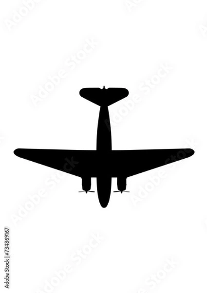 Obraz Douglas DC-3 / C-47 輸送機 旅客機 WWII WW2 US silhouette シルエット