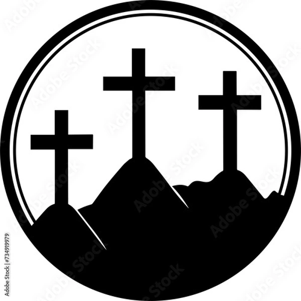 Obraz Three Christian Crosses Illustration